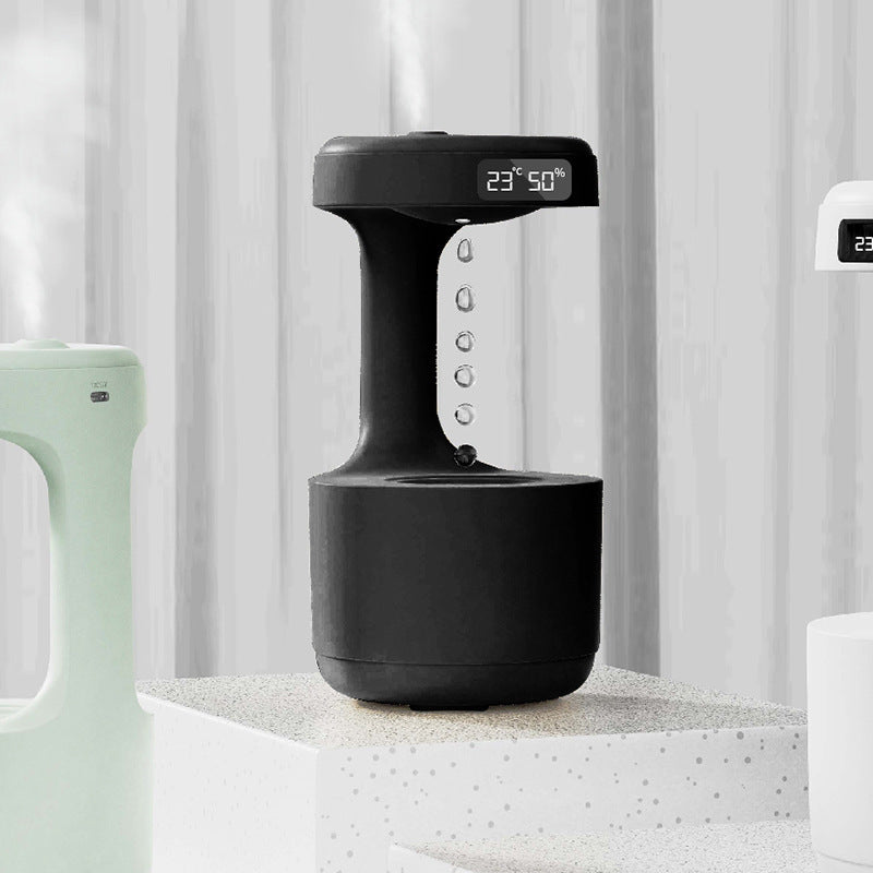 Water Drop Anti-Gravity Humidifier With Clock - PIX GOODS