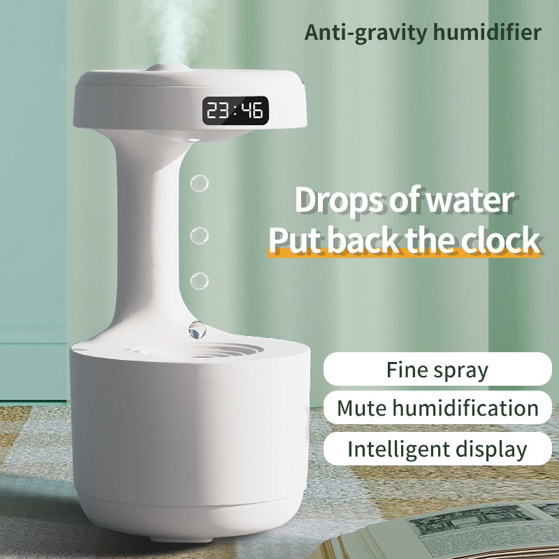 Water Drop Anti-Gravity Humidifier With Clock - PIX GOODS