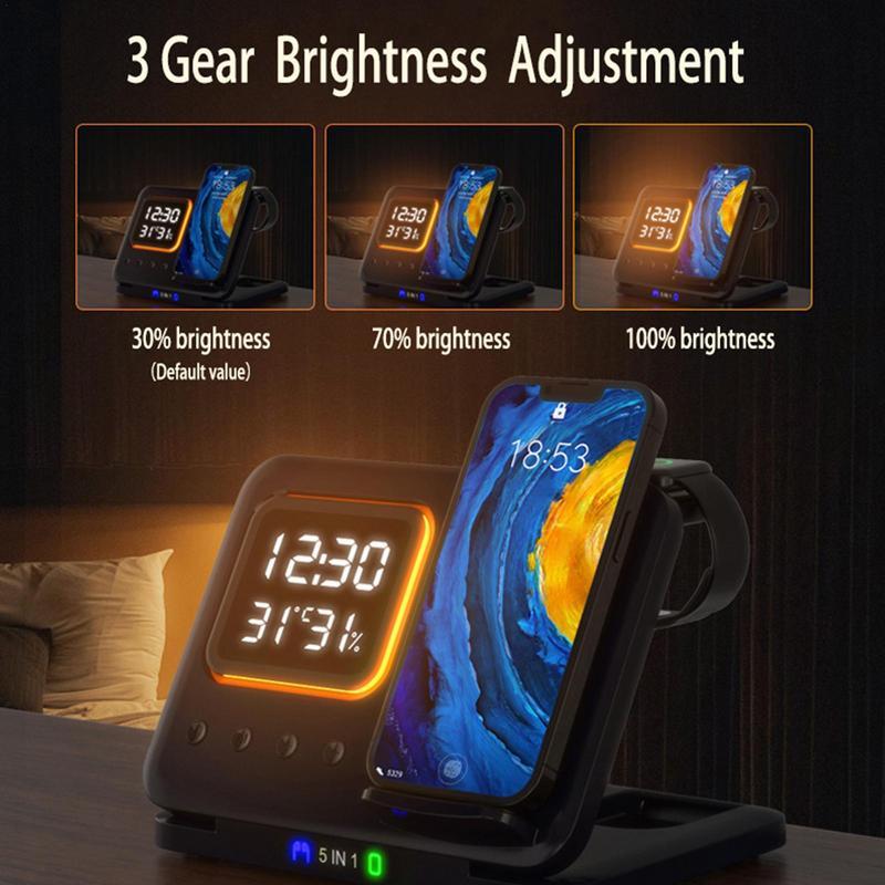 5-In-1 Digital Wireless Chargers Stand - PIX GOODS