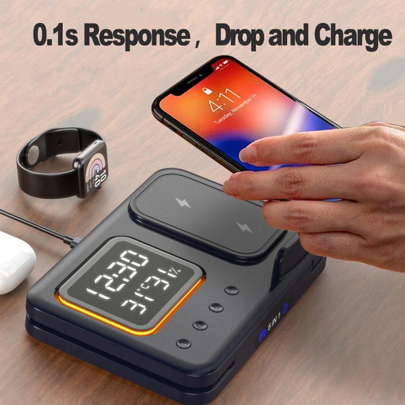 5-In-1 Digital Wireless Chargers Stand - PIX GOODS