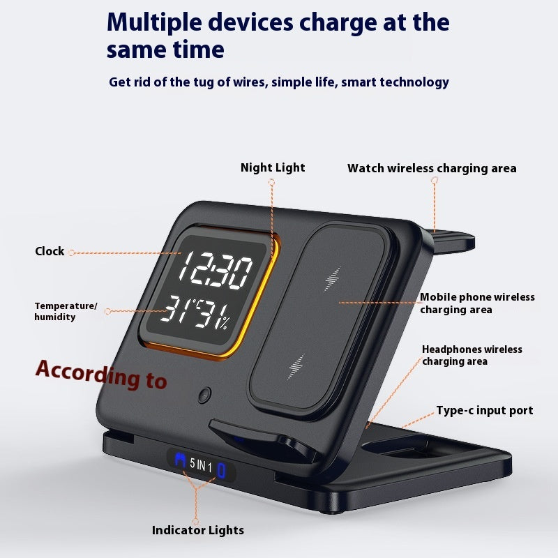 5-In-1 Digital Wireless Chargers Stand - PIX GOODS