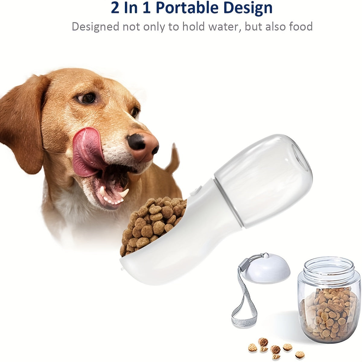 Portable Pet Water Bottle With Food Container - PIX GOODS