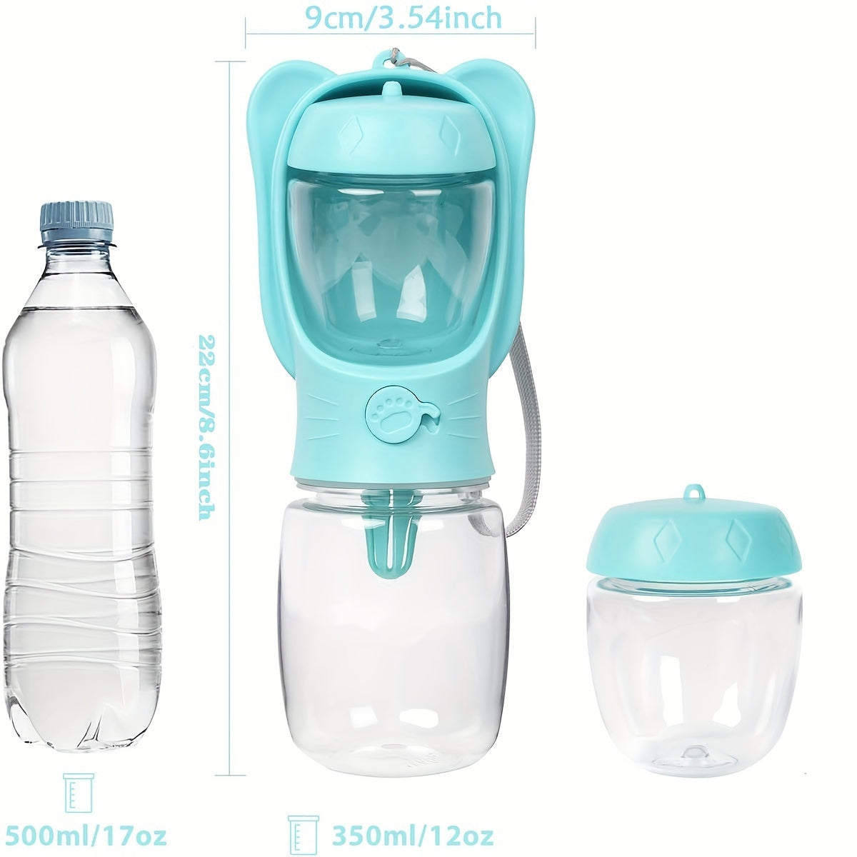 Portable Pet Water Bottle With Food Container - PIX GOODS