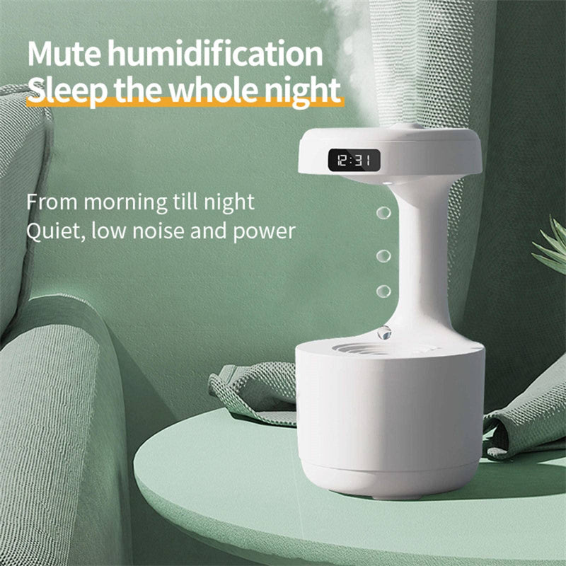 Water Drop Anti-Gravity Humidifier With Clock - PIX GOODS