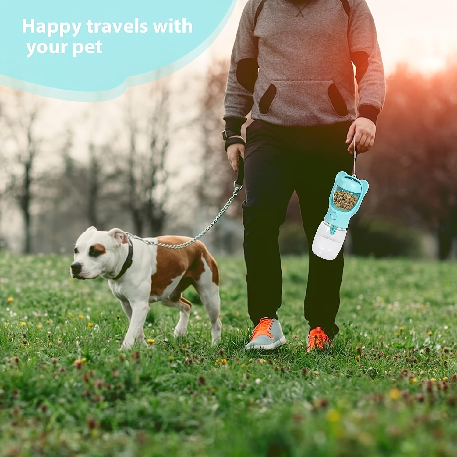 Portable Pet Water Bottle With Food Container - PIX GOODS