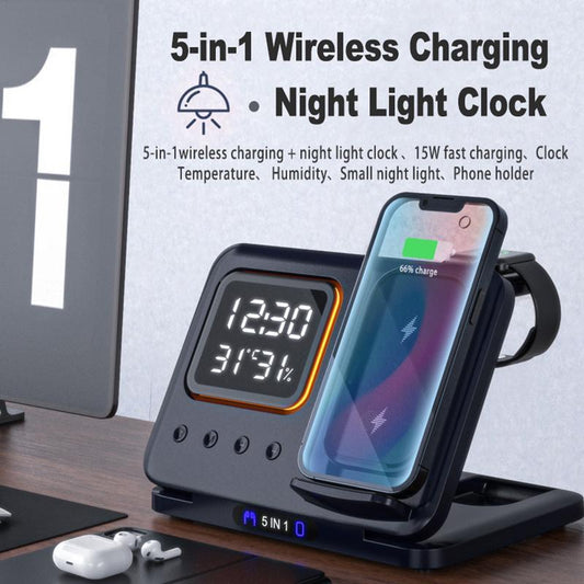 5-In-1 Digital Wireless Chargers Stand - PIX GOODS